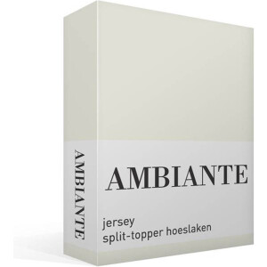 Ambiante jersey split-topper hoeslaken - Tweepersoons - Off-white