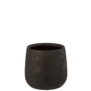 J-Line Bloempot Oneffen - keramiek - zwart - L - Ã 23 cm