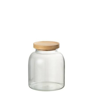 J-Line Pot In Glas Tom Glas|Bamboo Transparant|Naturel Small