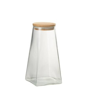 J-Line Pot In Glas Mona Glas|Bamboo Transparant|Naturel