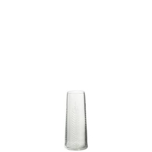 J-Line Vaas Bladeren Glas Transparant Small
