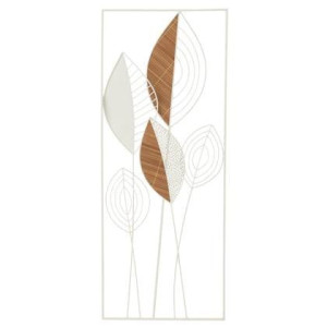 J-Line wanddecoratie Bladeren - metaal|bamboe - mix - small