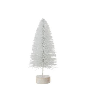 J-Line Kerstboom - kunststof - glitter|wit - large