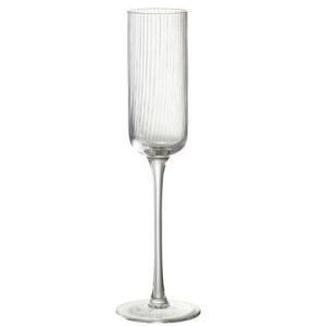 J-Line Louise champagneglas - glas - transparant - 6x
