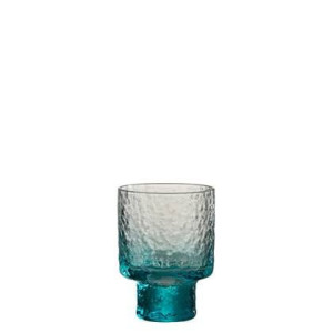 J-Line Oneffen glas - likeurglas - transparant| blauw - 6x
