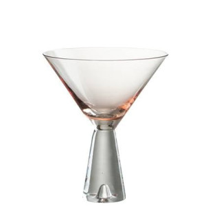 J-Line Lewis cocktailglas - glas - transparant| oranje - 4x