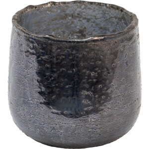 Clayre & Eef Theelichthouder Ø 8x8 cm Grijs Glas