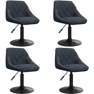 vidaXL - Eetkamerstoelen - draaibaar - 4 - st - fluweel - donkergrijs