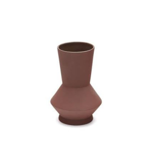 Kave Home - Monells keramische vaas in bruin, 24 cm