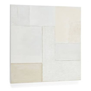 Kave Home - Abstract doek Pineda wit 95 x 95 cm