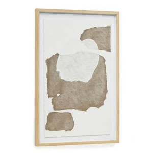 Kave Home - Abstract schilderij Torroella wit en bruin 60 x 90 cm