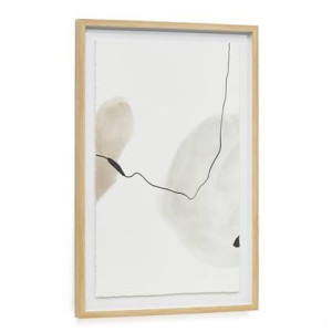 Kave Home - Abstract schilderij Torroella wit, bruin en grijs 60 x 90