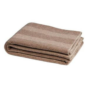 Yumeko deken merino wol stripe brown|chestnut 150x220