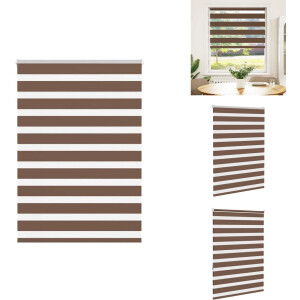 vidaXL Zebra Jaloezie - Zebra Jaloezieën - Zebra Rolgordijn - Dubbel Rolgordijn - Zebra rolgordijn 110x150 cm stofbreedte 105,9cm polyester bruin