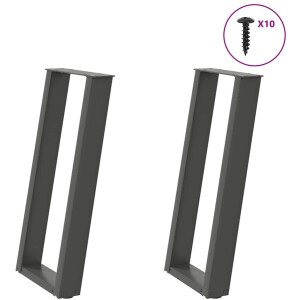 vidaXL - Console - tafelpoten - 2st - U-vormig - 28x(72-73)cm - staal - antraciet