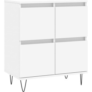 vidaXL - Dressoir - 60x35x70 - cm - bewerkt - hout - wit