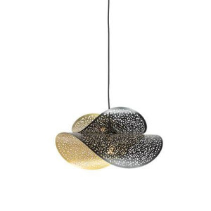 QAZQA Oosterse hanglamp zwart met goud 28 cm - Japke