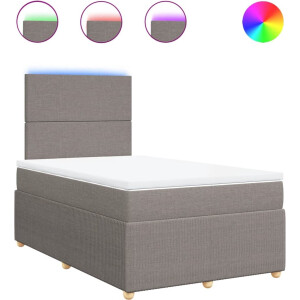 vidaXL - Boxspring - met - matras - stof - taupe - 120x190 - cm