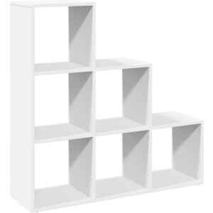 vidaXL - Kamerverdeler - Boekenkast - 3-laags - Wit - 99x29x99 - cm - Bewerkt - Hout