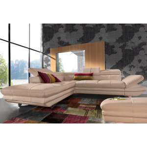 COTTA Hoekbank Enterprise L-vorm met hoofd- en armverstelling, optioneel met bedfunctie