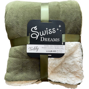 Fleece-Teddy Plaid 150x200 cm Olijf Groen
