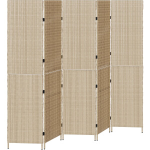 vidaXL - Kamerscherm - Beige - 242 - x - 180 - cm - poly - rattan
