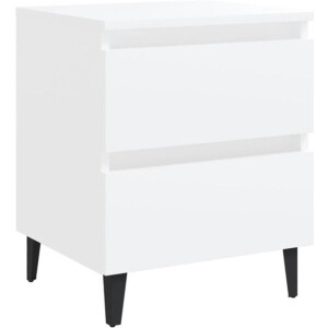vidaXL - Nachtkastje - 40x35x50 - cm - bewerkt - hout - wit