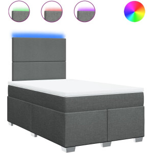 vidaXL - Boxspring - met - matras - stof - donkergrijs - 120x200 - cm