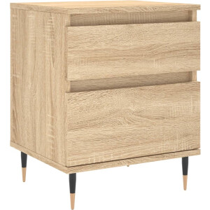 vidaXL - Nachtkastje - 40x35x50 - cm - bewerkt - hout - sonoma - eikenkleurig