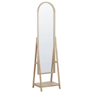 Beliani-CHAMBERY-Staande spiegel-Lichte houtkleur-Paulowniahout