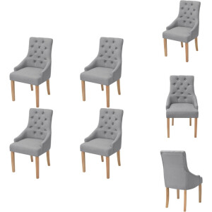 vidaXL Eetkamerstoel - Eetkamerstoelen - Bijzetstoel - Bijzetstoelen - Eetkamerstoelen 4 st stof lichtgrijs