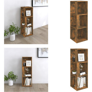 vidaXL Hoekkast 33x33x100 cm bewerkt hout gerookt eikenkleurig - Hoekkast - Hoekkasten - Hoek Kast - Opslagkast