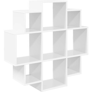 vidaXL - Wandplank - Wit - 90 - x - 25 - x - 90 - cm - Bewerkt - hout