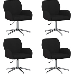 vidaXL - Draaibureau - stoelen - 4 - st - 54 - x - 58 - x - 90 - cm - Zwart - Stof