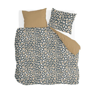 1+1 Gratis Wasbaar Dekbedovertrek Katoen - Lazy Leopard - Okergeel - Tweepersoons (200x200 Cm) - Okergeel Katoen - Stippen - Byrklund - Dekbed-Discounter.nl