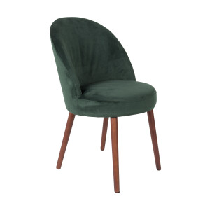 Dutchbone Eetkamerstoel 'Barbara' Velvet, kleur Groen