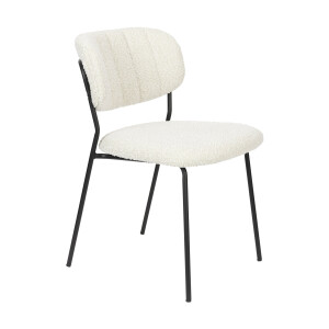 ZILT Eetkamerstoel 'Maris' Bouclé, kleur Crème