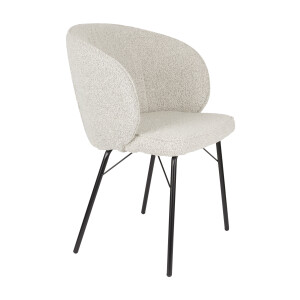 ZILT Eetkamerstoel 'Lysandra' Bouclé, kleur Beige