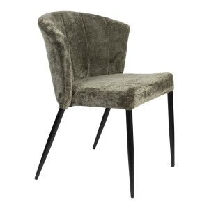 Dutchbone Eetkamerstoel 'Georgia' Chenille, kleur Groen