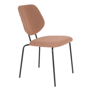 ZILT Eetkamerstoel 'Lora' Bouclé, kleur Roze