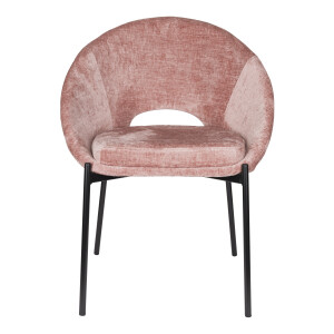 ZILT Eetkamerstoel 'Danon' Chenille, kleur Oud Roze