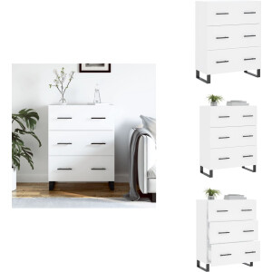 vidaXL Dressoir - Dressoirs - Kast - Buffetkast - Dressoir 69-5x34x90 cm bewerkt hout wit