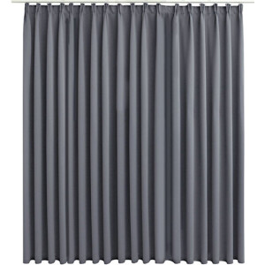 vidaXL - Gordijn - verduisterend - met - haken - 290x245 - cm - grijs