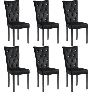 vidaXL - Eetkamerstoelen - 6 - st - fluweel - zwart
