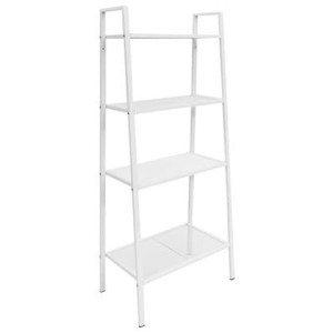 Prolenta Premium - Ladder boekenkast 4 schappen metaal wit