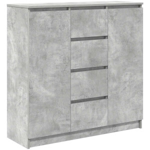 vidaXL - Dressoir - met - lades - 100,5x35x98,5 - cm - spaanplaat - betongrijs
