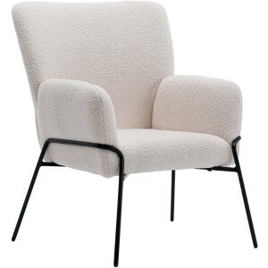 SVITA FREIA loungestoel - modern met armleuning cocktailstoel gestoffeerde stoel wit