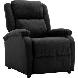 vidaXL - Fauteuil - verstelbaar - stof - zwart