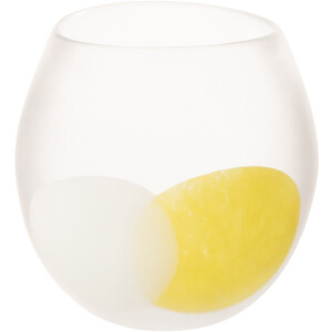 J-Line windlicht Bal - glas - wit/geel - large