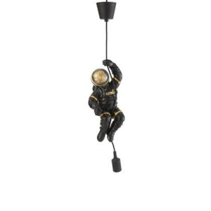 J-Line Astronaut hanglamp - polyester - zwart| goud